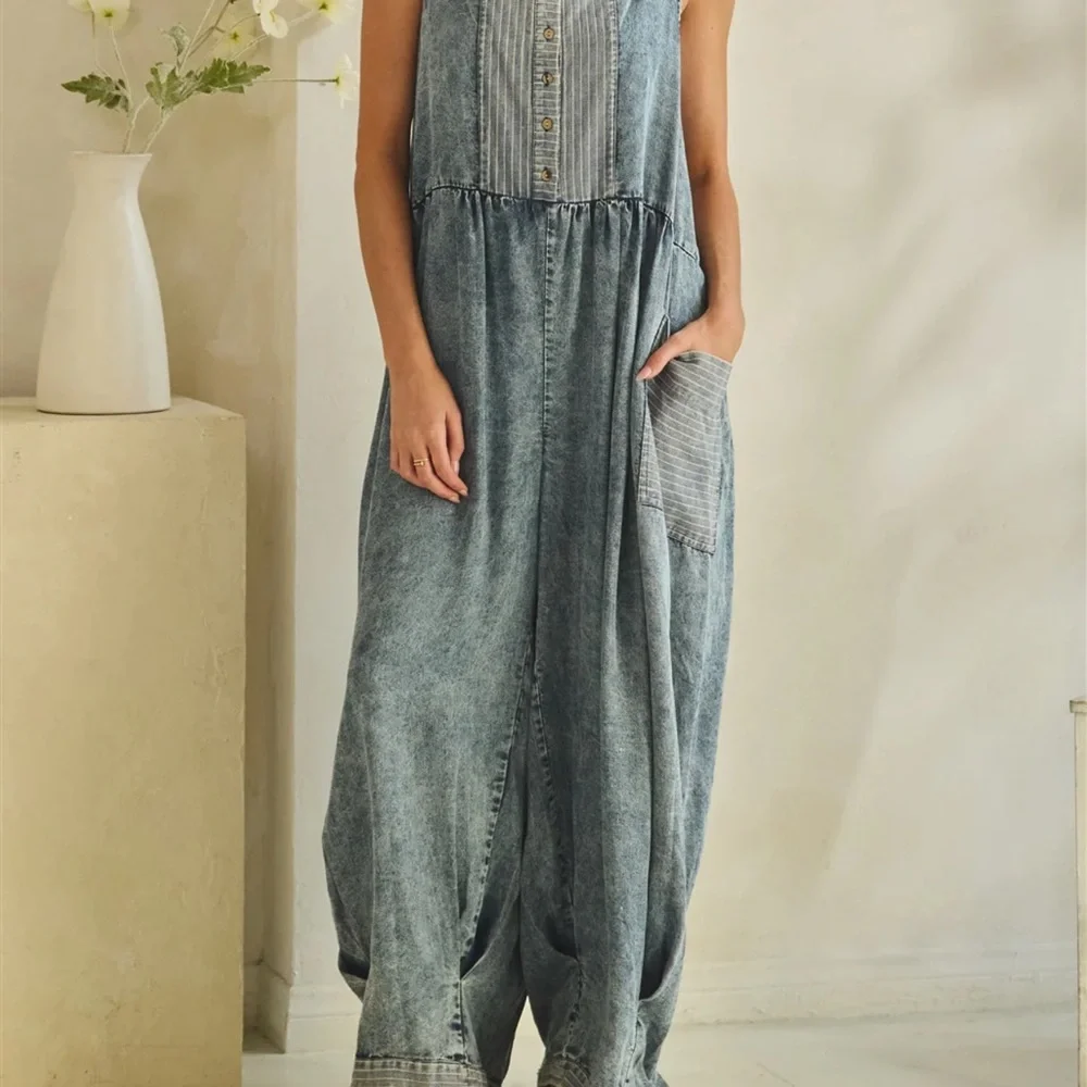 📦 💕 Oli & Hali Women's Blue Denim Jumpsuit - Picture 3 of 11